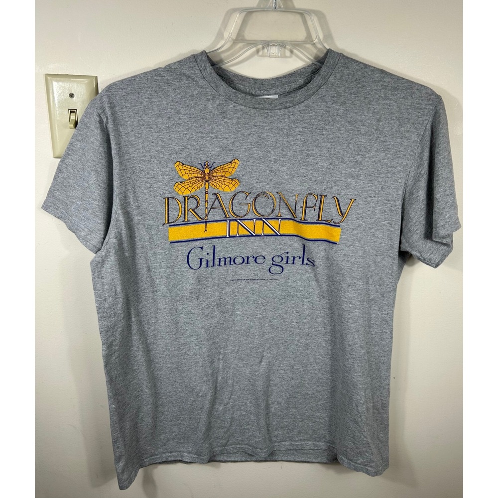 Gilmore Girls Dragonfly Inn T-Shirt Adult L Grey Graphic Tee Stars Hollow